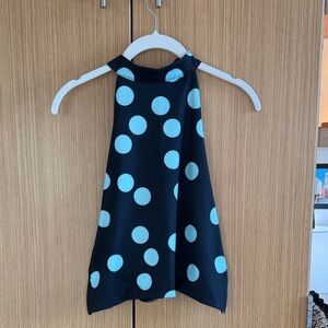 Polka Dot Going Out Top- Black and Blue